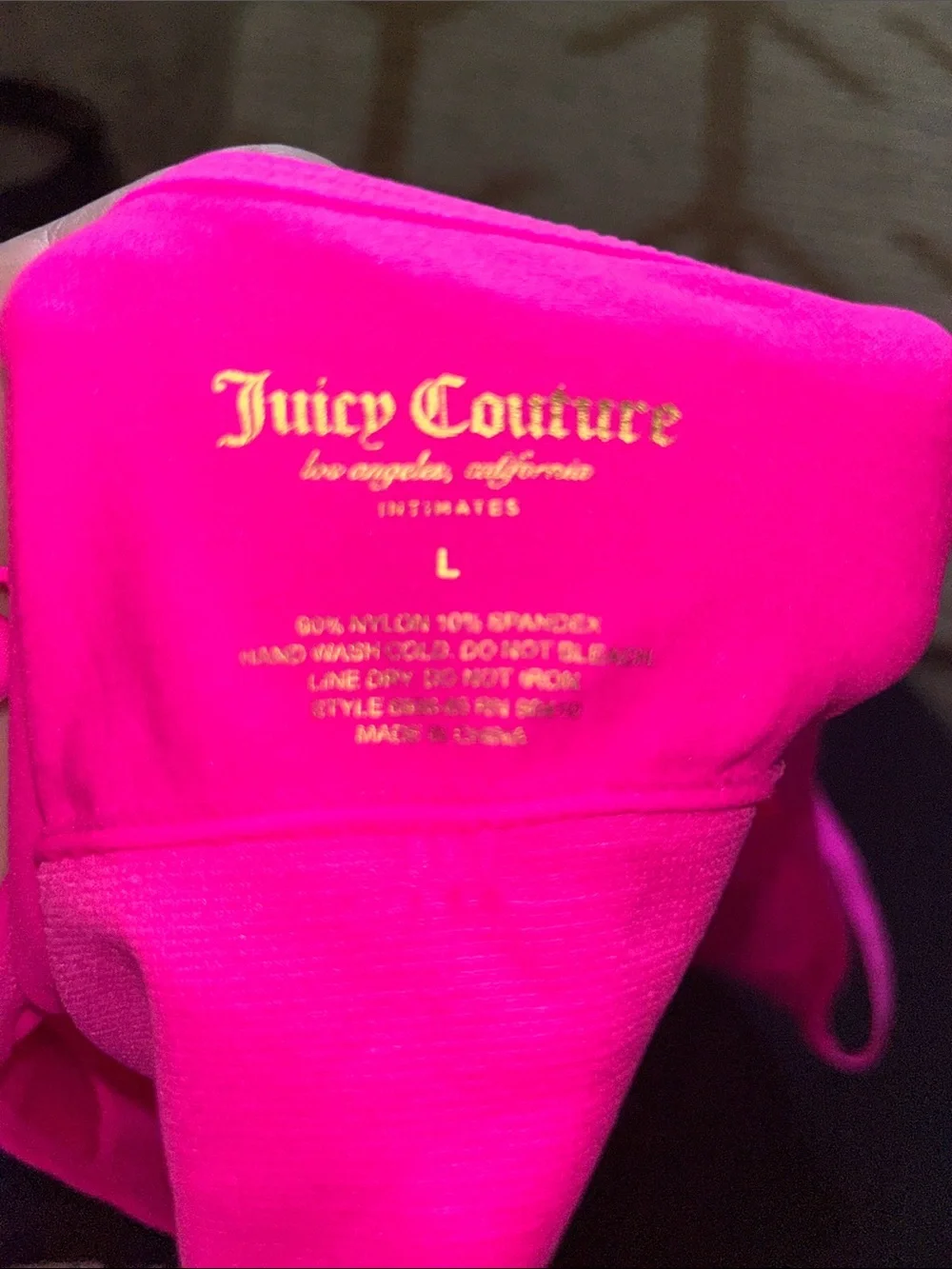 Juicy Couture Neon Pink Sports Bralette, Size Large - Picture 3 of 3